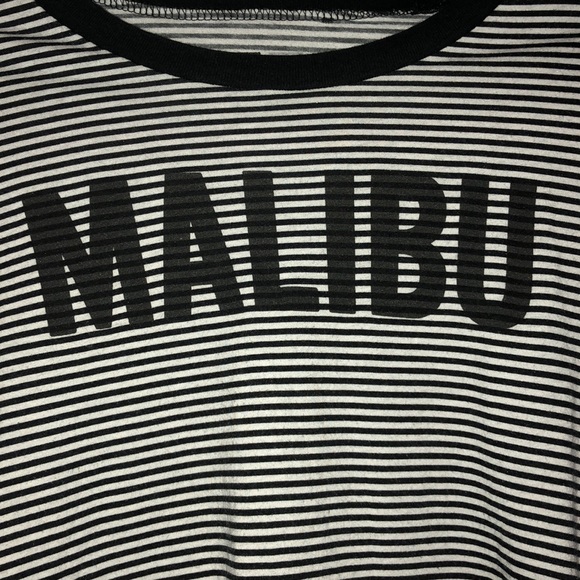 Malibu striped slightly cropped Tee from Pacsun - Picture 2 of 5